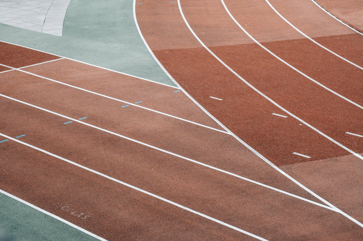 Red Green And White Lines Of A Track