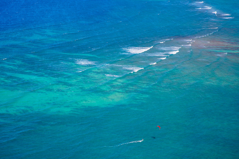 red kite on blue ocean