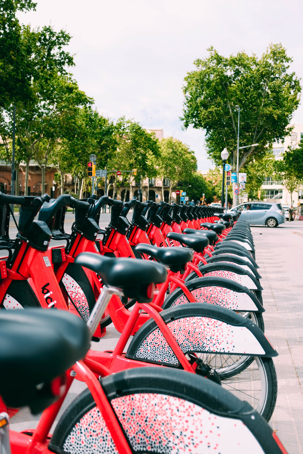 red public bicycles