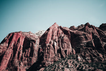 red sandstone peaks in canyon