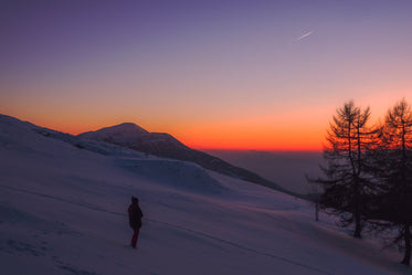 red sky and snow