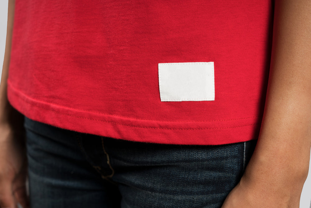 red t-shirt detail