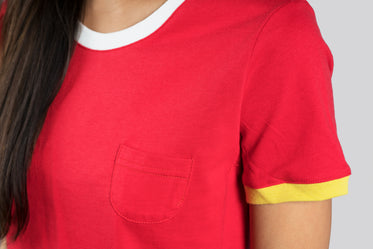 red top with pocket