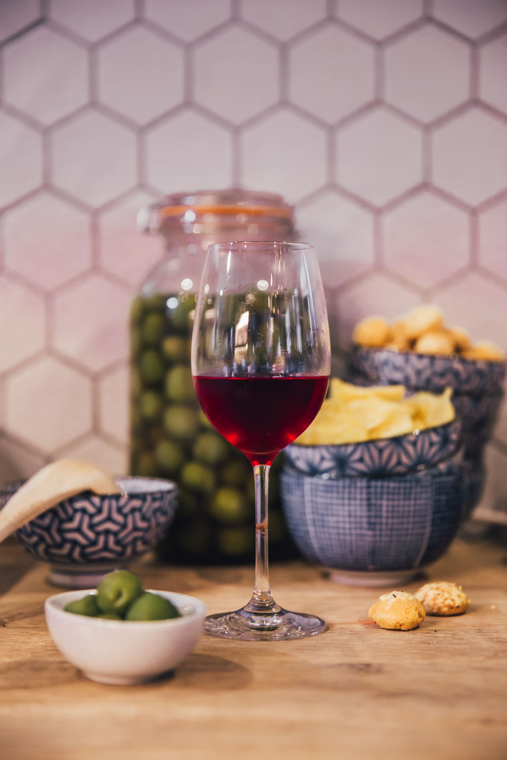 red wine in kitchen