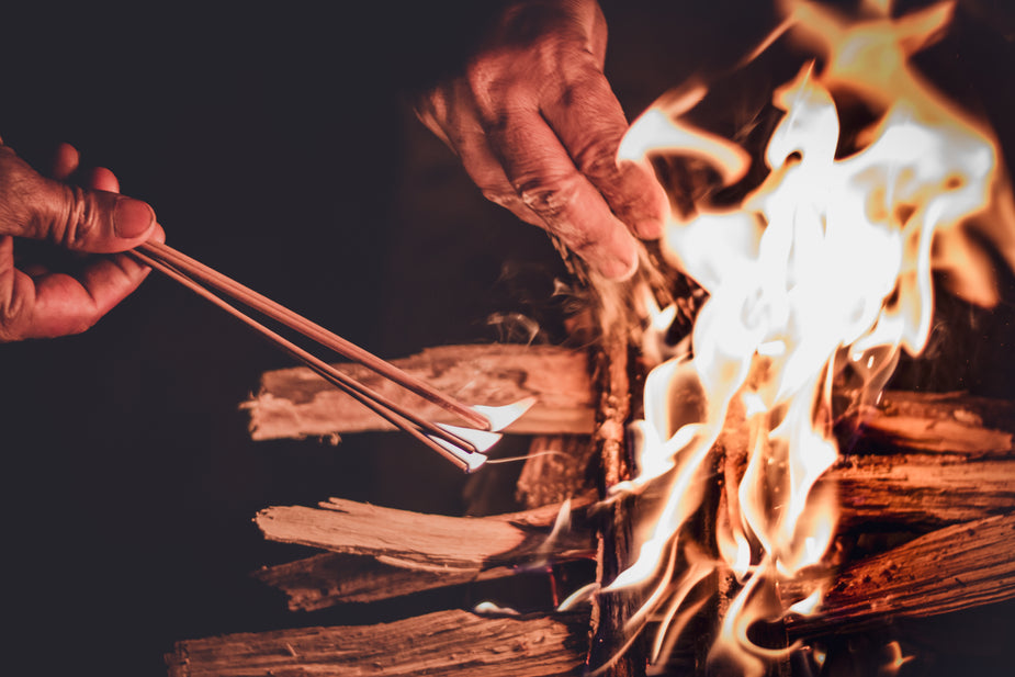 Fire Rekindled Free Rekindling A Camp Fire Photo — High Res Pictures