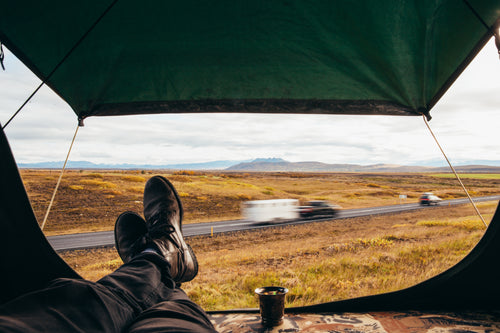 relaxing roadside camping