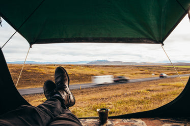 relaxing roadside camping