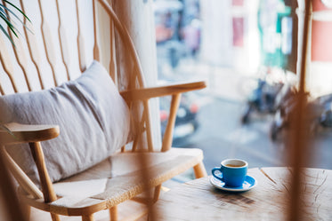 relaxing seat with cup of espresso