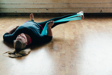 resistance band leg stretch