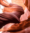 ribbed sandstone caves offer red shade from desert sun