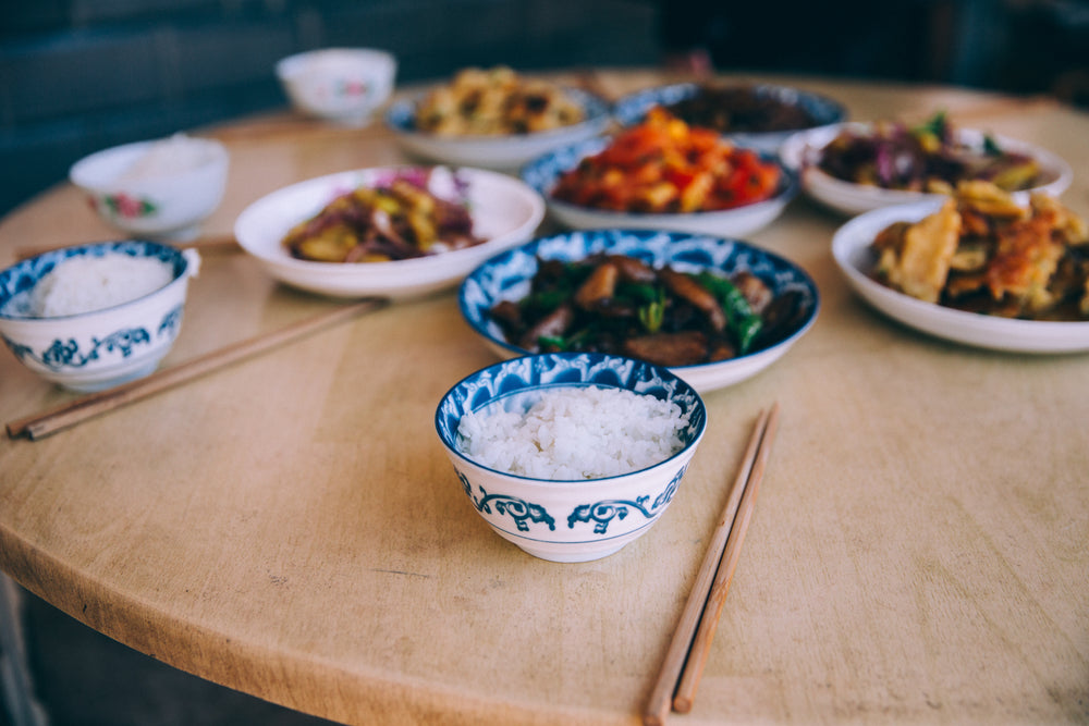 rice and chopsticks