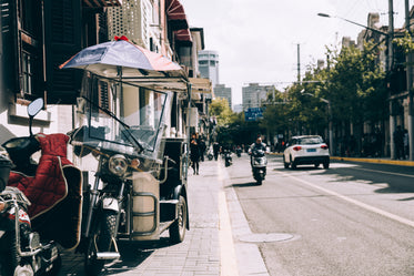 rickshaws parked