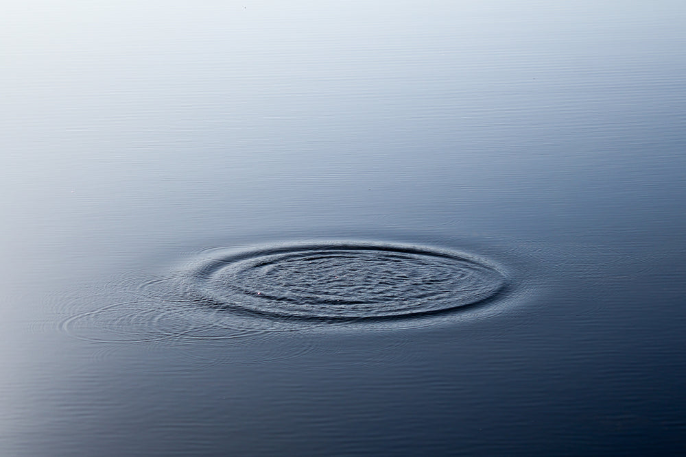 ripples on a glassy lake in the morning