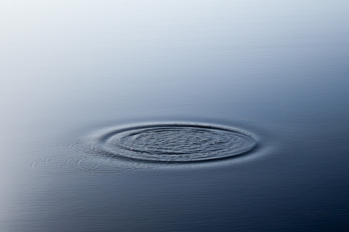 ripples on a glassy lake in the morning