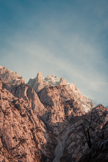 rock mountains sunny glow