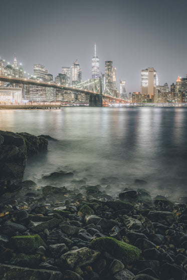 rocks and lights of new york