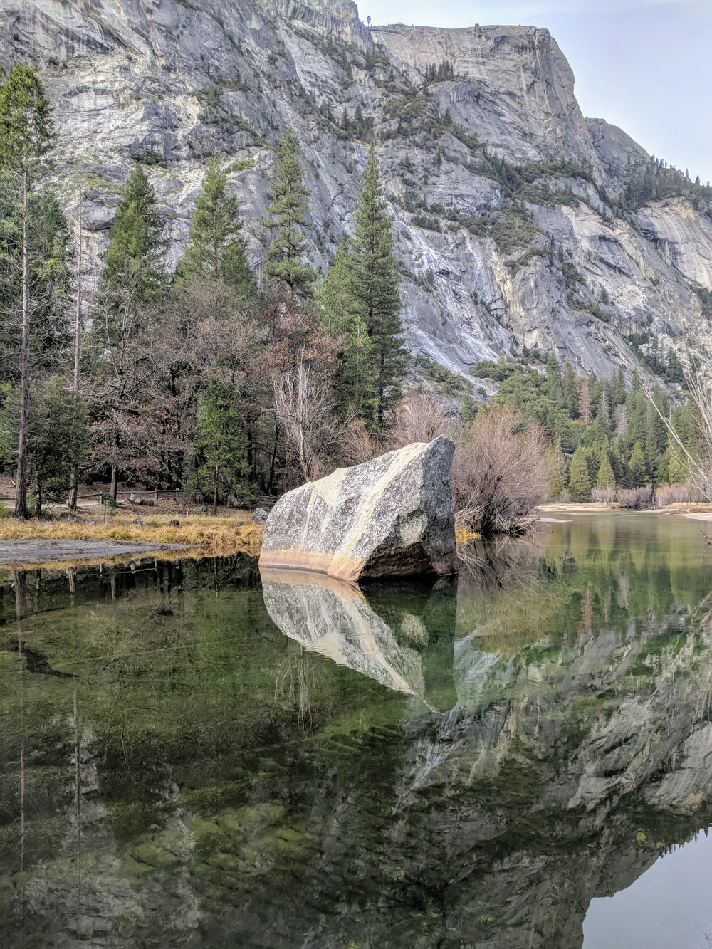 rocky reflection by mountain