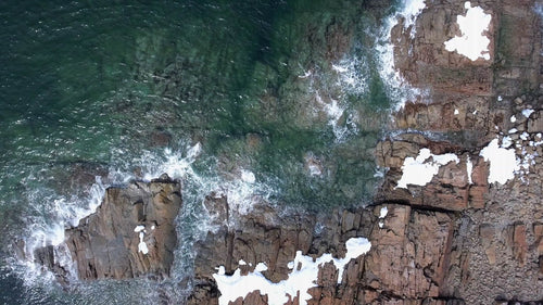 rocky shore drone photography