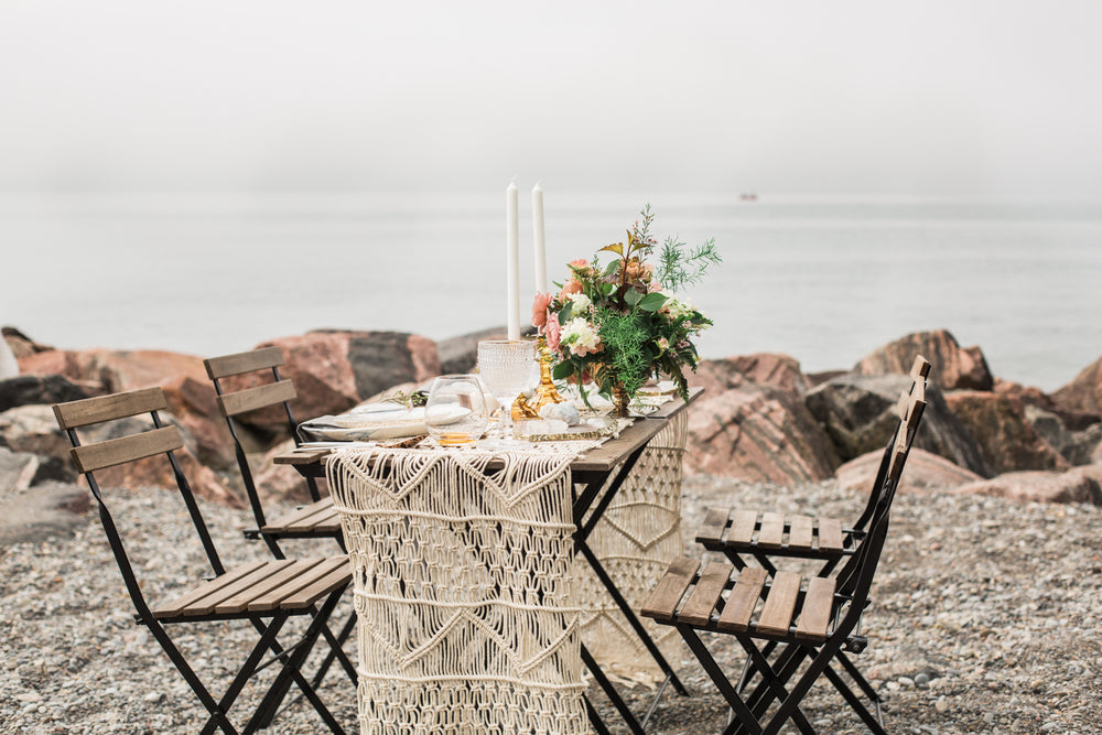 romantic lakeside dinner