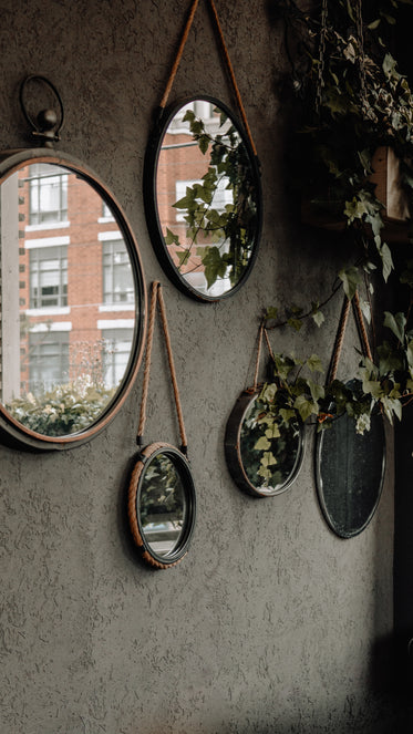 round mirrors on wall