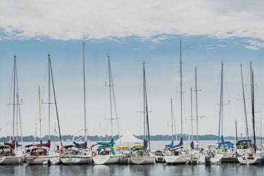 row of boats docked