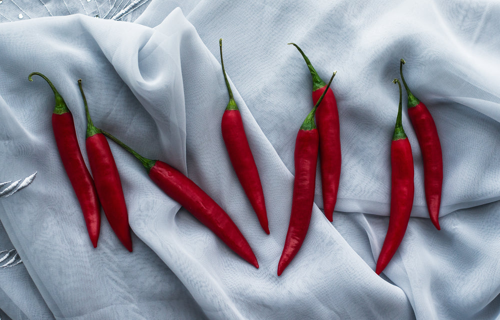 row of hot peppers