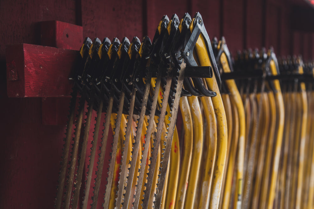 row of saws