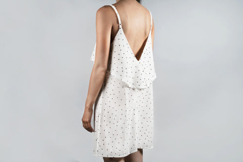 ruffled summer dress white