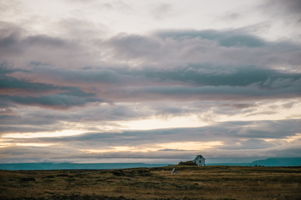 rural iceland sunset