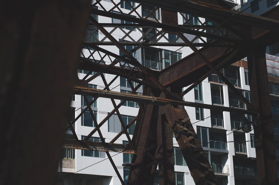 Rusting Building High Rise Browse Free HD Images of Rusted Steel Bridge And Condo Building