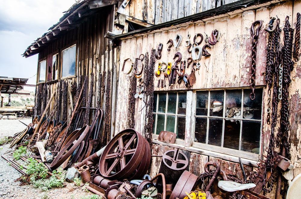 rusty tools and machinery