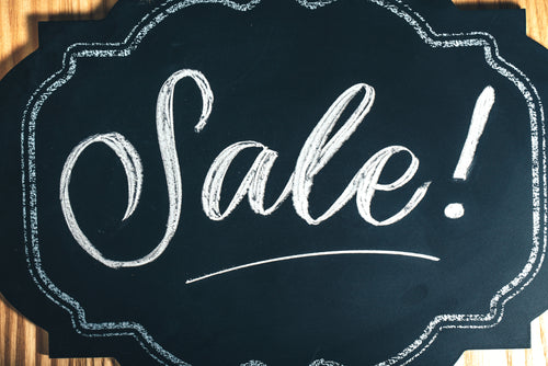 sale sign in chalk
