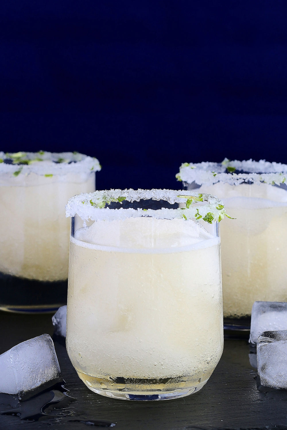 salted rims on margarita cocktails