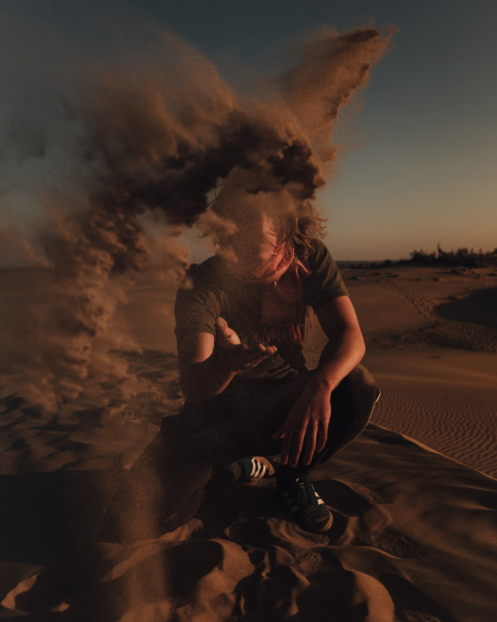 sand forms eratic shapes in the wind