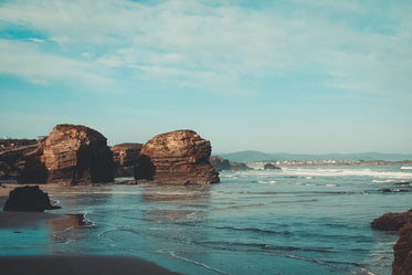 sandy beach and large cliffs