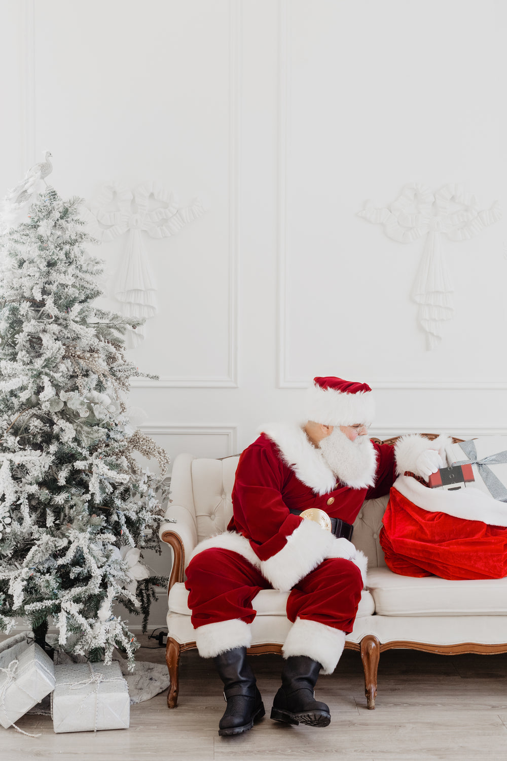 santa on the couch