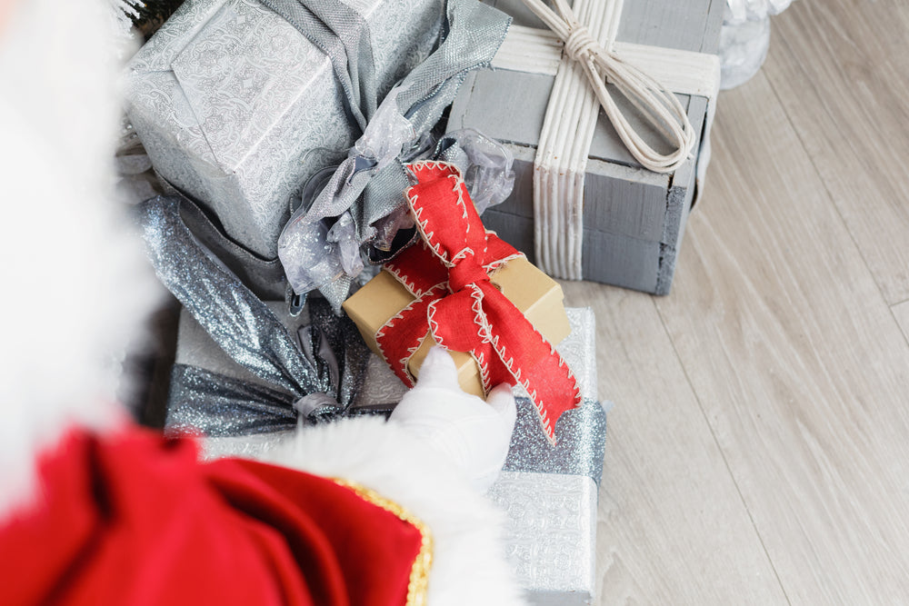 santa placing christmas presents