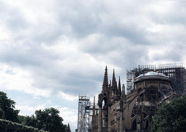 scaffolding on church