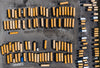 school bus parking lot aerial