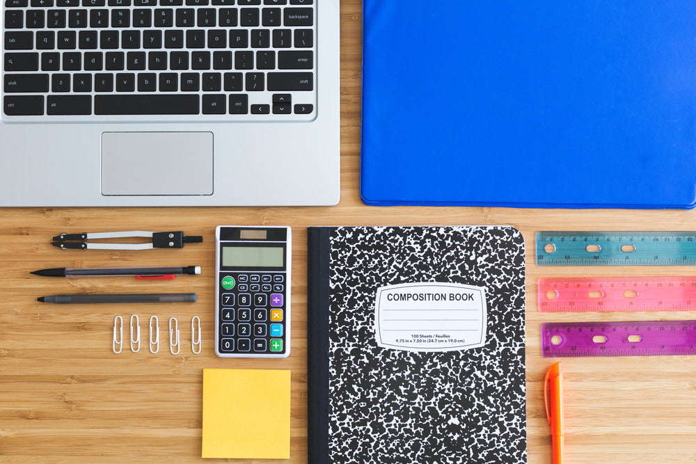 school supplies knolling