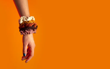 scrunchies on orange portrait