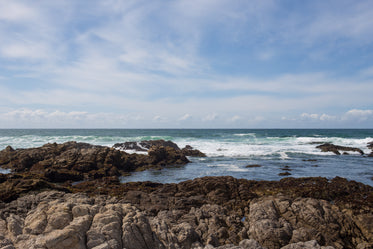 sea ocean waves on coast rocks