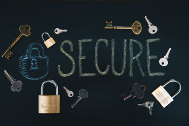 secure on chalkboard with locks