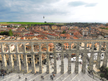 segovia spain pillars and city