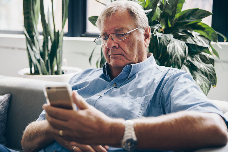 Senior Using Cell Phone