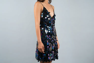 sequined black dress