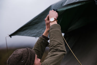 setting up tent