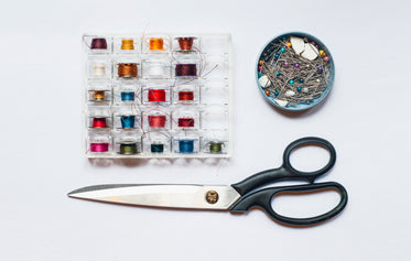 sewing materials flatlay