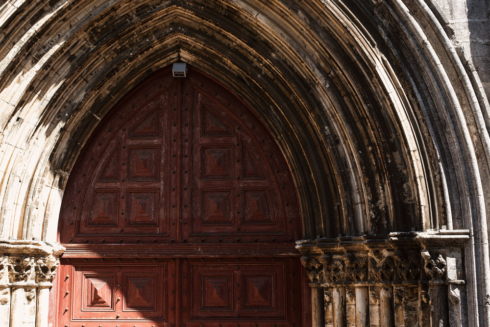 shadows captured in a baroque archway