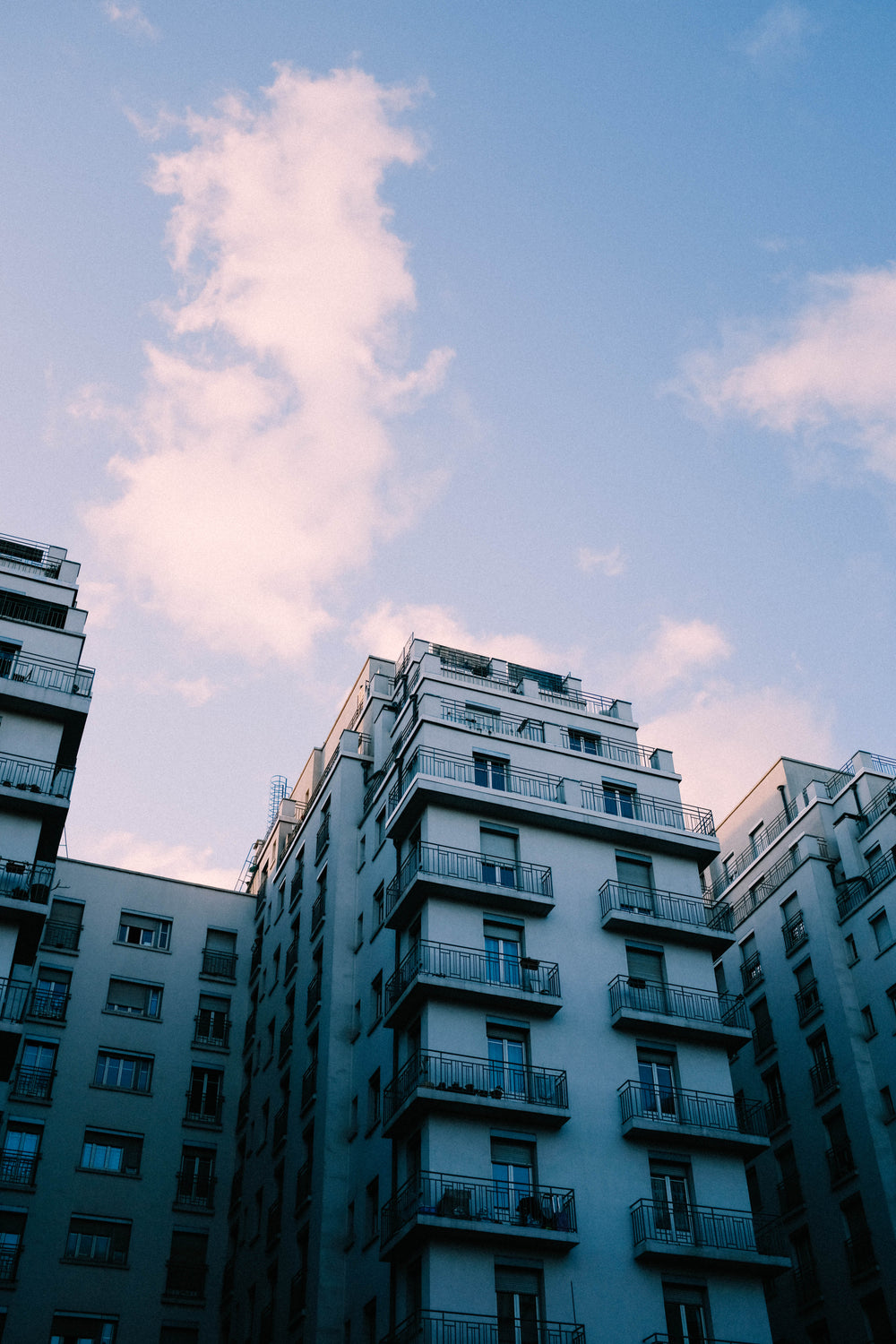 shadows cast on an apartment building